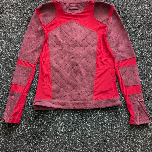 Brand new Burgundy cutout mesh quilted jacket size S - Picture 10 of 16